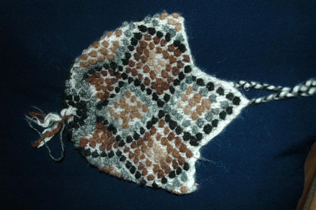 Natural Baby Alpaca Hand Knit Nubby Cap, Hat with Ear Flaps Free Shipping