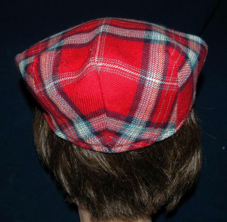 Red Tartan Plaid Flat Cap The Edinburgh Woollen Mill Pure New Wool Free Shipping