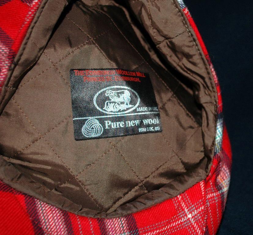 Red Tartan Plaid Flat Cap The Edinburgh Woollen Mill Pure New Wool Free Shipping