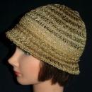 Vintage Metallic Gold Crochet Cloche Flapper Hat Free Shipping