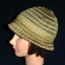 Vintage Metallic Gold Crochet Cloche Flapper Hat Free Shipping