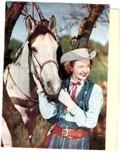 Dale Evans & Horse Buttercup Autographed Color Lithograph 7.5