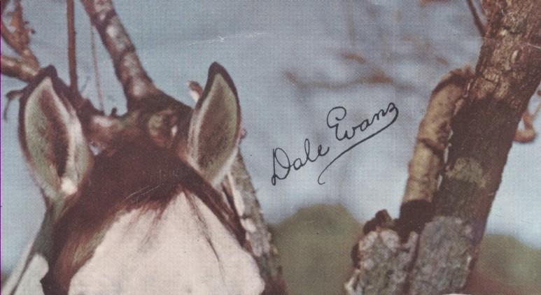 Dale Evans & Horse Buttercup Autographed Color Lithograph 7.5