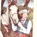 Dale Evans & Horse Buttercup Autographed Color Lithograph 7.5