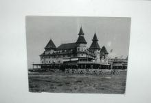 Antique Black White Photograph of Old Hotel 1899