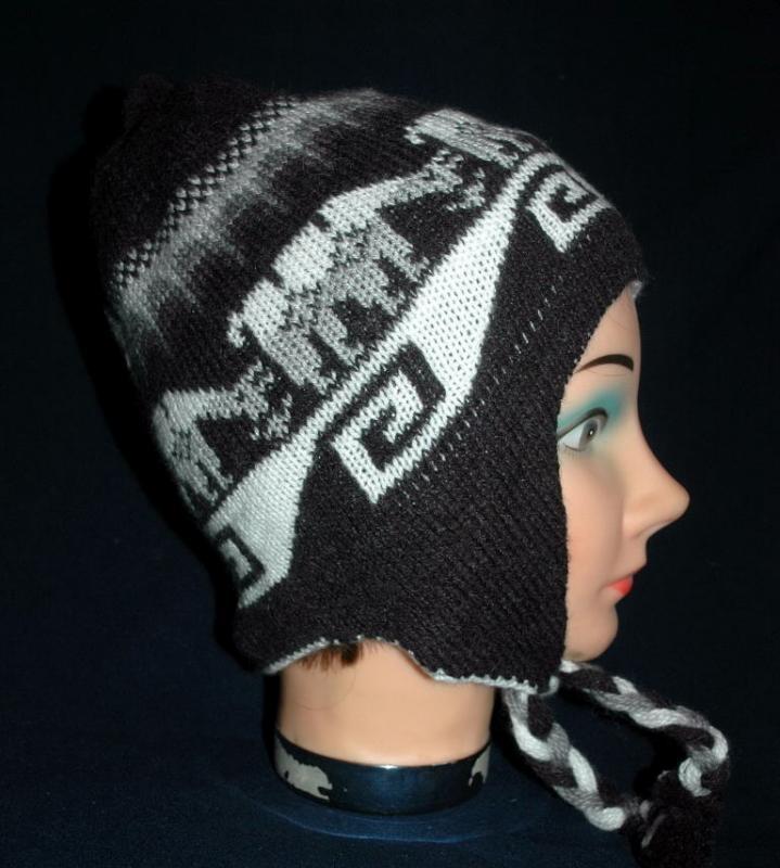 Alpaca Hand Knitted Ear Flap Reversible Hat Free Shipping