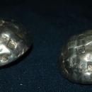 Large Modernist Silver Dome Criss Cross Clip On Earrings Signed