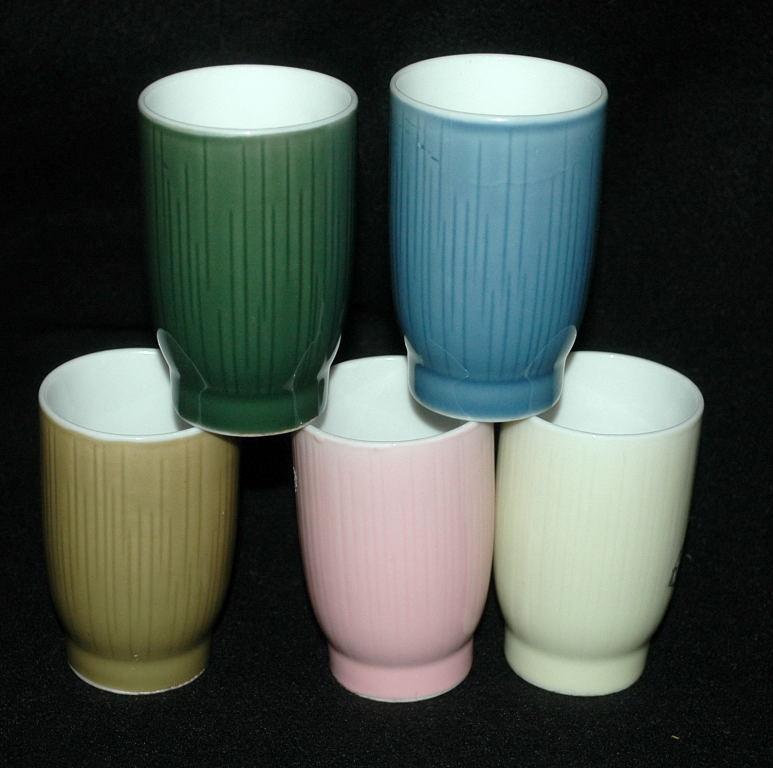 Retro Vintage Japanese Tall Tea Cups set of 5