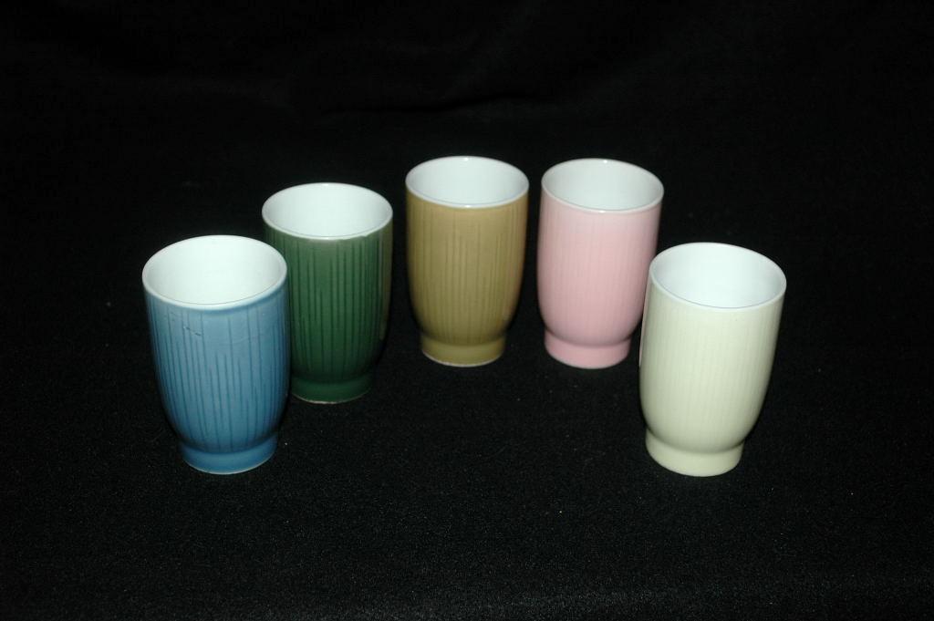 Retro Vintage Japanese Tall Tea Cups set of 5