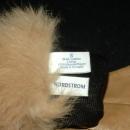 Ladies Leather Rabbit Fur Trimmed Gloves small Free Shipping