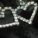 Large White Rhinestone Heart Earrings Free Shipping