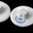 4 Birchcroft Porcelain China Buttons Blue / White Hand Painted Flowers