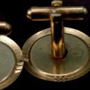 Vintage Leopard Skin Agate Glass Cufflinks Marked
