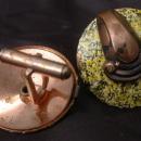 Art Deco Enamel Over Copper Cufflinks Yellow