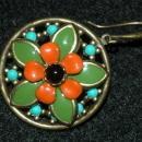 Enamel Flower Brass Earrings ( large)