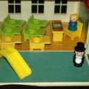 Vintage Fisher Price School House with Play Ground and Little People