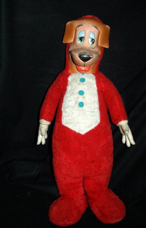 HUCKLEBERRY HOUND HANNA- BARBARA TV CARTOON SHOW KNICKERBOCKER LARGE PLUSH / RUBBER FACE AND HANDS DOLL 1960's 27