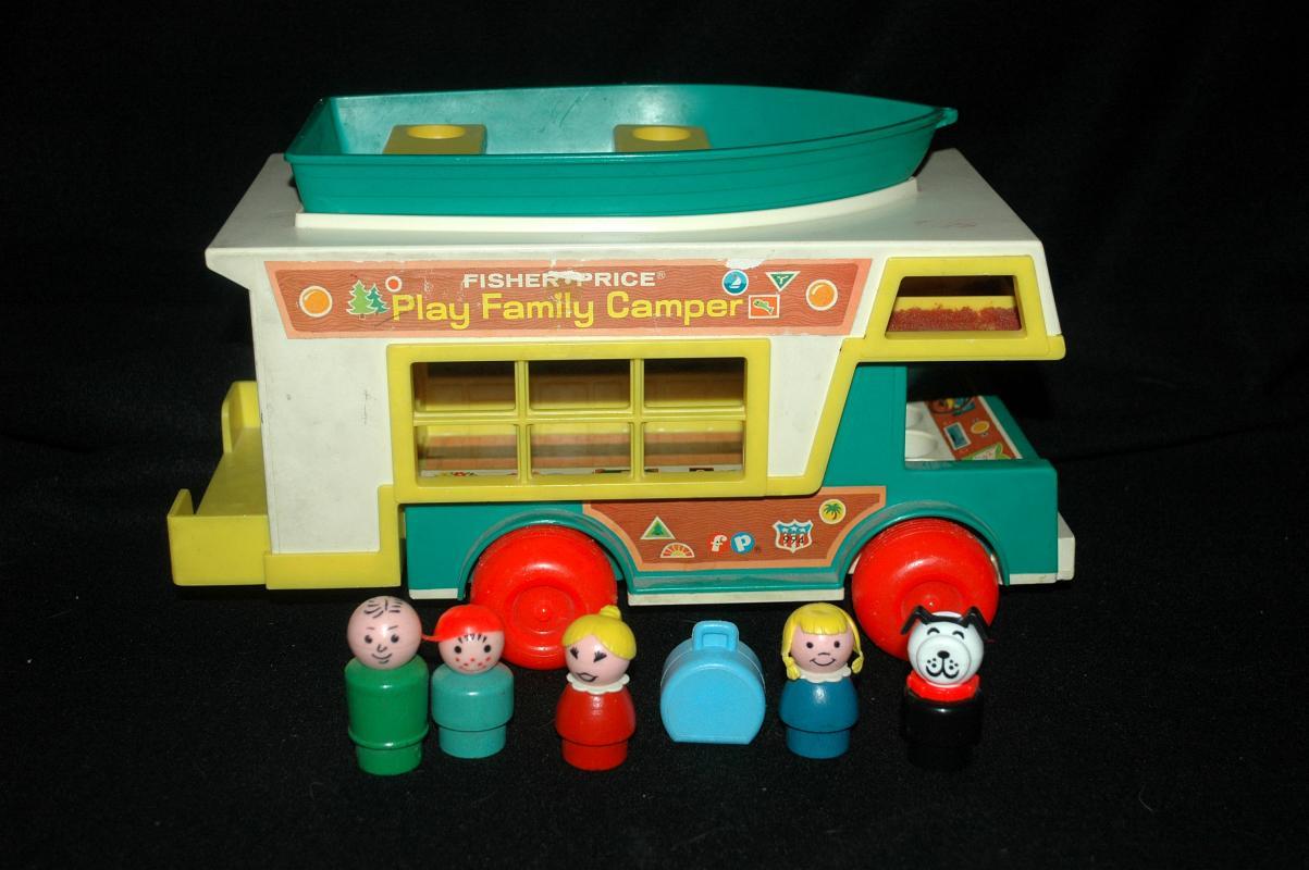 Fisher Price Little People Play Family Camper Set With Boat, Family and Dog