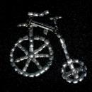 White Rhinestone Antique Bicycle or tricycle Pin