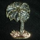 Made in Mexico Hand Crafted Mixed Metal Palm Tree Pin Brooch