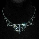 White Crystal Rhinestone Choker Necklace, Vintage Elegant Princess Style