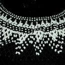 Beaded Collar Necklace of Black White Czech Glass Seed Beads in a complex pattern