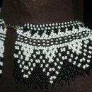 Beaded Collar Necklace of Black White Czech Glass Seed Beads in a complex pattern