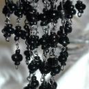 Black Czech Glass Cascading Dangle Earrings Extra Long