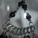 Black Czech Glass Cascading Dangle Earrings Extra Long