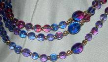 Gradient Color Change Glass Beads Long Strand Necklace 58