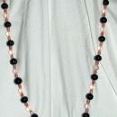 Black & Satin Pink Glass of Czech Beads Continuous Strand