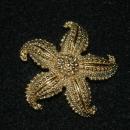 Monet Starfish Brooch Gold Tone Textured Ocean Life
