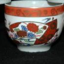 KUTANI WARE Porcelain Tea Cup or Bowl Set 7 hand painted enamel with gold trim