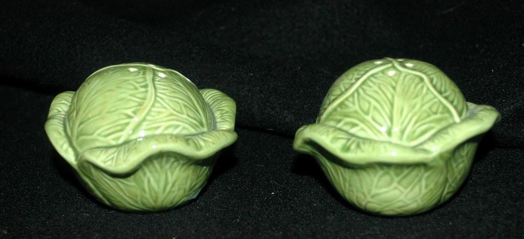 Green Cabbage Salt and Pepper Shakers