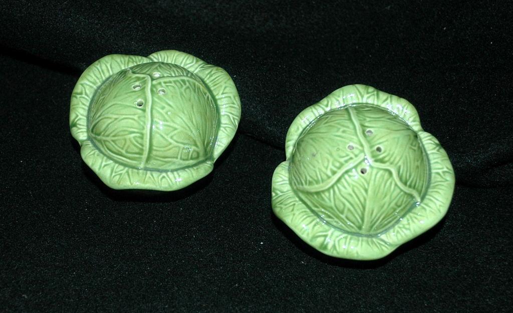 Green Cabbage Salt and Pepper Shakers