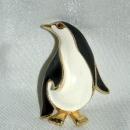 Enameled & Gold Penguin Pin Brooch