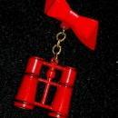 Novelty Red Plastic Binoculars Pin - Free Shipping