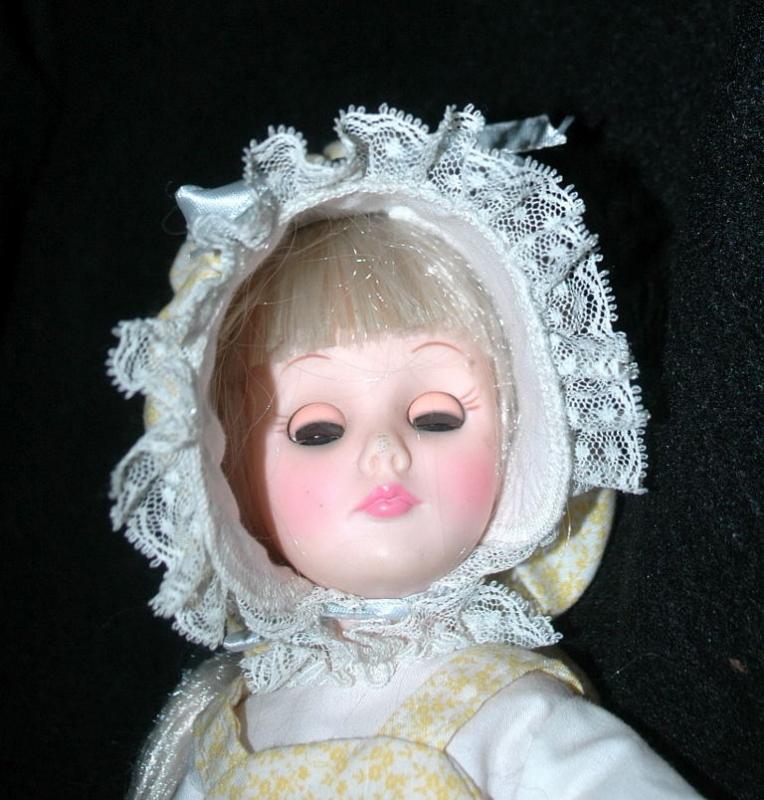 Effanbee doll 1975 #1176 in Bonnet and Yellow Dress