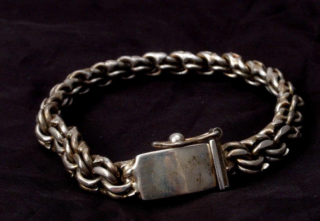 SOLID 925 STERLING SILVER HEAVY & CHUNKY CURB LINK VINTAGE 54 grams