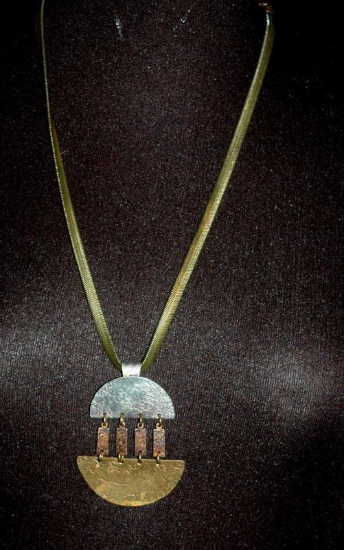 Marjorie Baer S. F. Modernist Mixed Metal Necklace - Hand Wrought