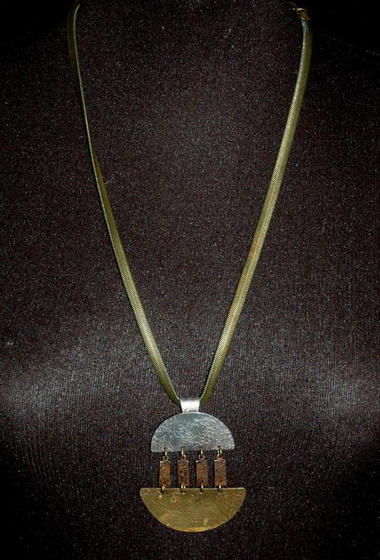 Marjorie Baer S. F. Modernist Mixed Metal Necklace - Hand Wrought