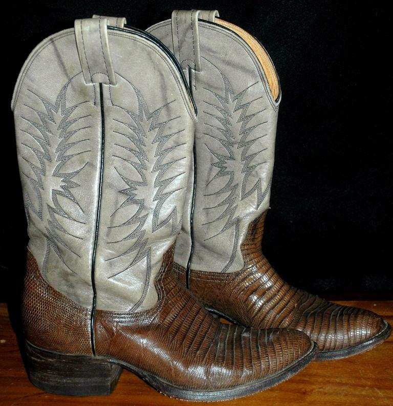 Exotic Nocona Lizard & Leather Cowboy Boots 7.5D ( mens)