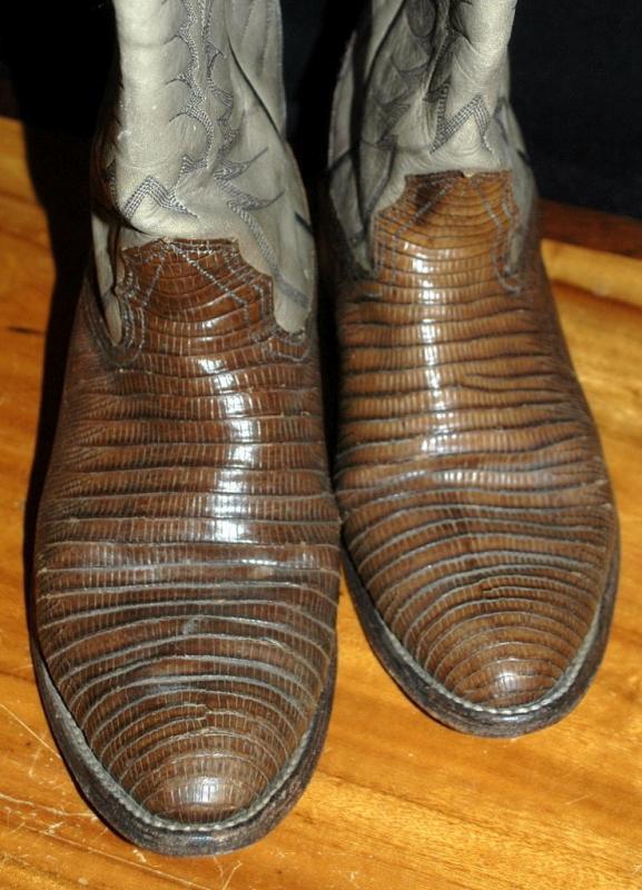 Exotic Nocona Lizard & Leather Cowboy Boots 7.5D ( mens)