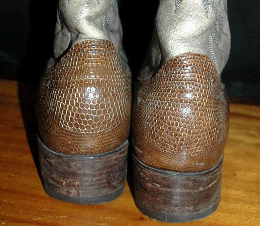 Exotic Nocona Lizard & Leather Cowboy Boots 7.5D ( mens)