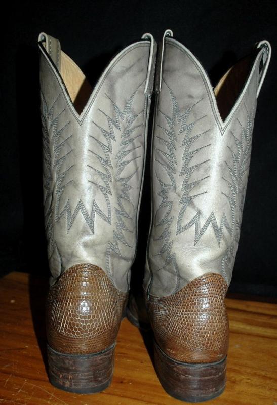 Exotic Nocona Lizard & Leather Cowboy Boots 7.5D ( mens)