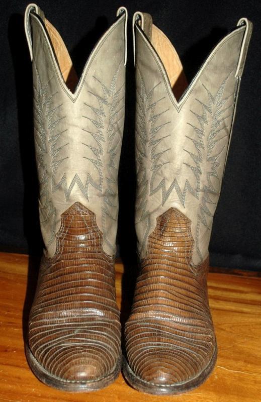 Exotic Nocona Lizard & Leather Cowboy Boots 7.5D ( mens)