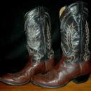 Tony Lama Brown on Brown 7 row stitched Cowboy Boots 9 D mens