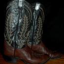 Tony Lama Brown on Brown 7 row stitched Cowboy Boots 9 D mens