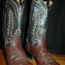 Tony Lama Brown on Brown 7 row stitched Cowboy Boots 9 D mens