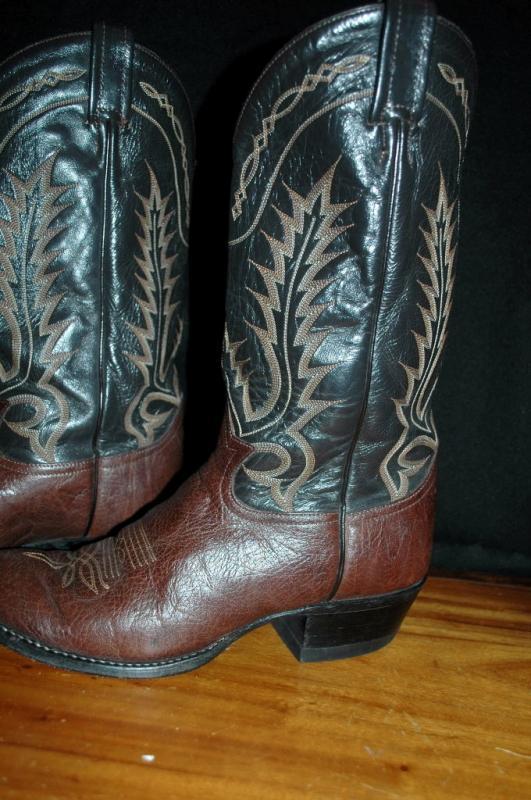 Tony Lama Brown on Brown 7 row stitched Cowboy Boots 9 D mens